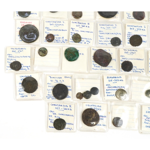 2457 - Collection of Roman and later coinage with capsules, various emperors and denominations including Li... 