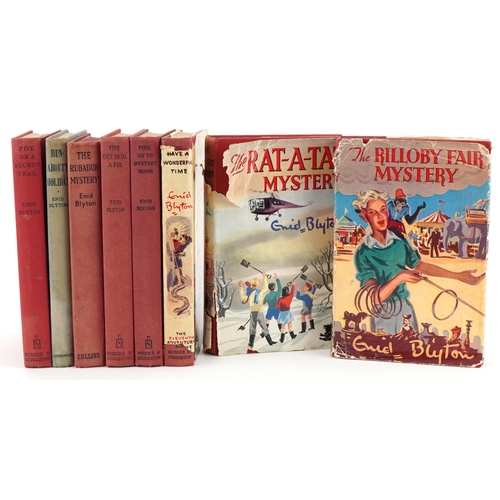 2291 - Eight vintage Enid Blyton hardback books, three with dust jackets, including Five Have a Wonderful T... 