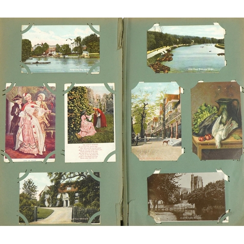 2245 - Edwardian and later topographical, social history and comical postcards arranged in an album includi... 