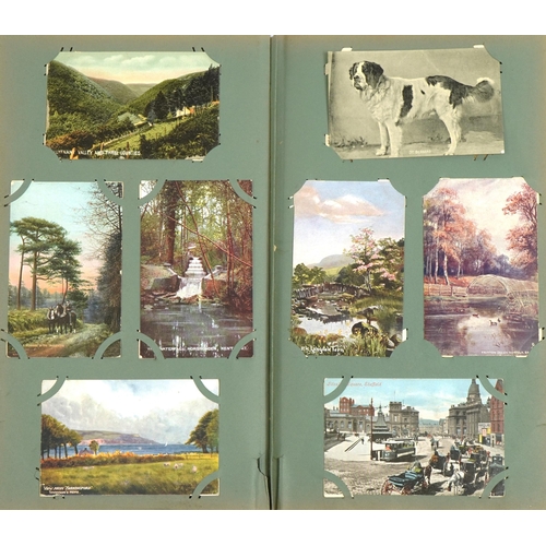 2245 - Edwardian and later topographical, social history and comical postcards arranged in an album includi... 