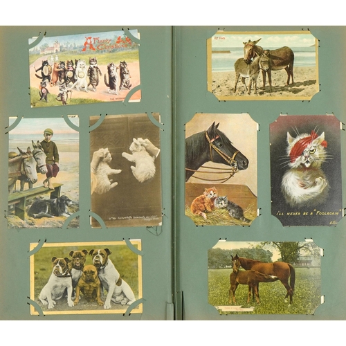 2245 - Edwardian and later topographical, social history and comical postcards arranged in an album includi... 