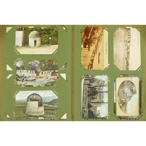 2239 - Good collection of Edwardian topographical and social history postcards arranged in an album, some r... 