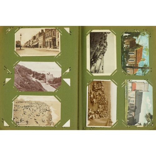 2239 - Good collection of Edwardian topographical and social history postcards arranged in an album, some r... 