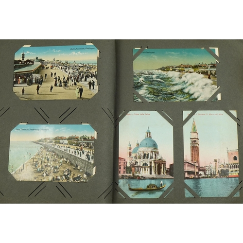 2240 - Early 20th century and later topographical and social history postcards arranged in an album, some o... 