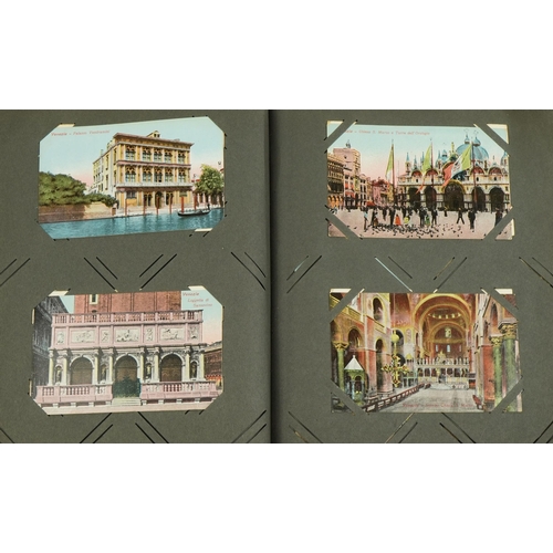 2240 - Early 20th century and later topographical and social history postcards arranged in an album, some o... 