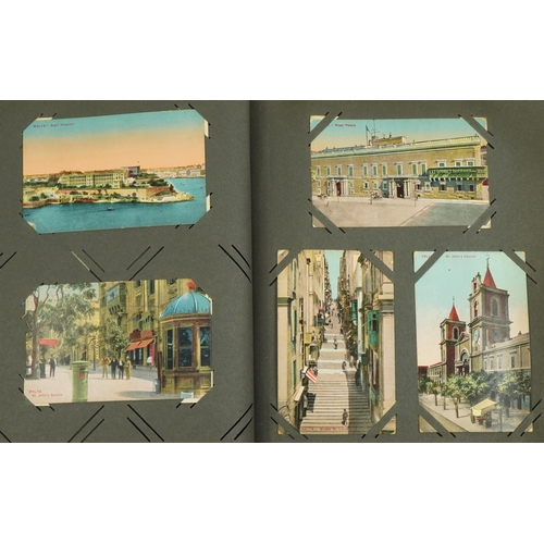 2240 - Early 20th century and later topographical and social history postcards arranged in an album, some o... 