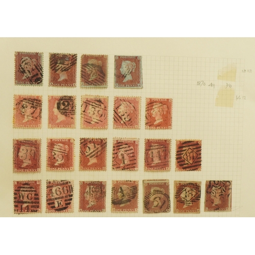 2514 - Collection of Penny Red stamps on four pages