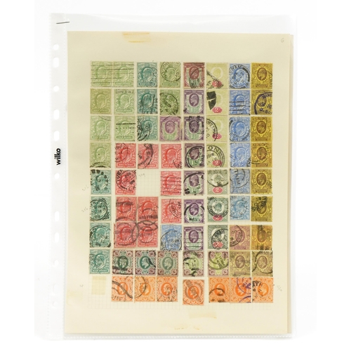 2512 - Collection of Edwardian stamps on three pages