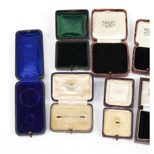 3854 - Ten antique and later jewellery boxes including Edward & Sons London, R Gaydon Bird Reigate, Charles... 