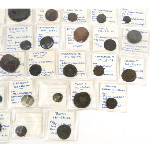 2457 - Collection of Roman and later coinage with capsules, various emperors and denominations including Li... 