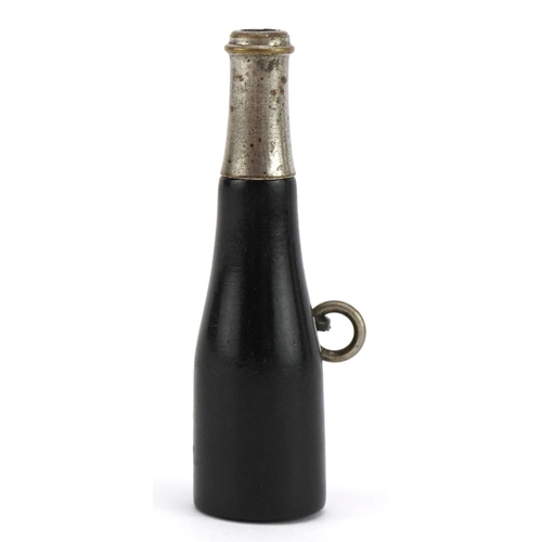 433 - Victorian novelty propelling pencil in the form of a Champagne bottle, 5cm in length when closed