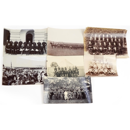 2203 - Early 20th century British military black and white photographs arranged in an album, predominantly ... 