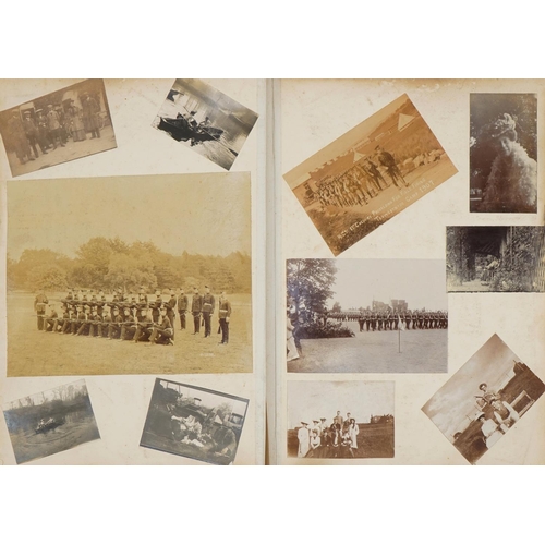 2204 - Early 20th century military and taxidermy interest photographs arranged in an album relating to Ches... 