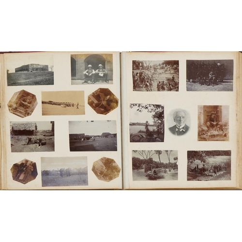 2204 - Early 20th century military and taxidermy interest photographs arranged in an album relating to Ches... 