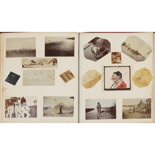 2204 - Early 20th century military and taxidermy interest photographs arranged in an album relating to Ches... 