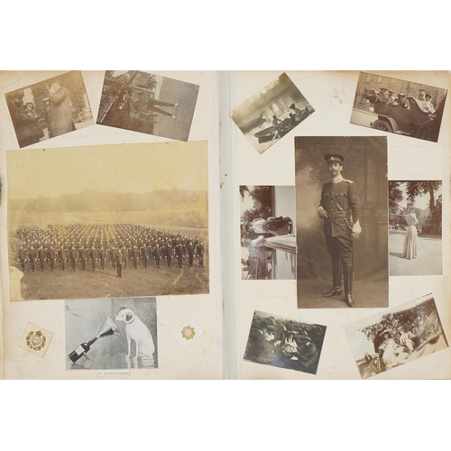 2204 - Early 20th century military and taxidermy interest photographs arranged in an album relating to Ches... 