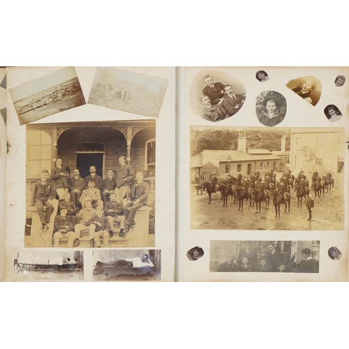 2204 - Early 20th century military and taxidermy interest photographs arranged in an album relating to Ches... 