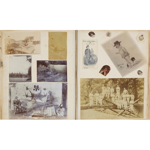 2204 - Early 20th century military and taxidermy interest photographs arranged in an album relating to Ches... 