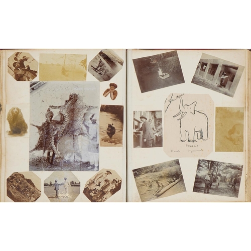 2204 - Early 20th century military and taxidermy interest photographs arranged in an album relating to Ches... 