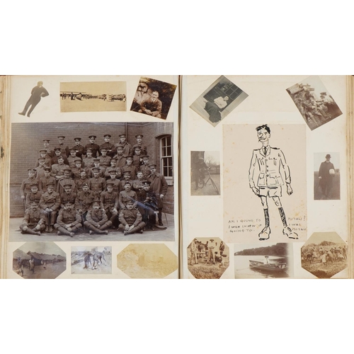 2204 - Early 20th century military and taxidermy interest photographs arranged in an album relating to Ches... 