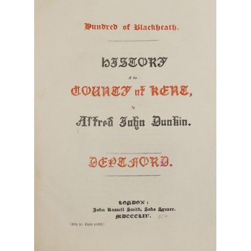 2480 - 19th century and later ephemera including History of the County of Kent by Alfred John Dunkin and St... 