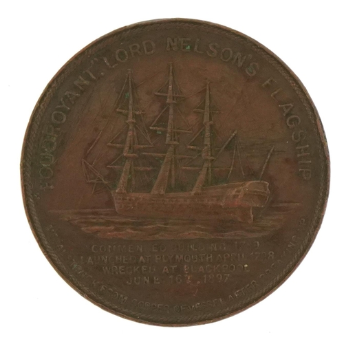 2396 - Horatio Viscount Nelson flagship medal struck from copper of a vessel after breaking up