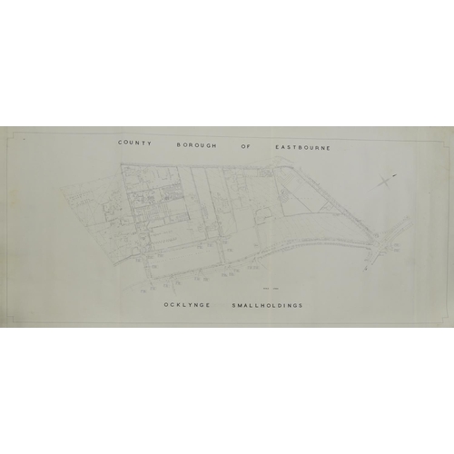 2253 - Six Eastbourne Borough canvas and paper road plans including Ocklynge small holdings, private improv... 