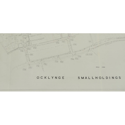 2253 - Six Eastbourne Borough canvas and paper road plans including Ocklynge small holdings, private improv... 