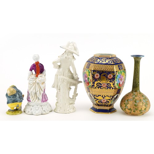 553 - Collectable china including Royal Doulton stoneware vase and a Beatrix Potter Tommy Brock Badger, th... 