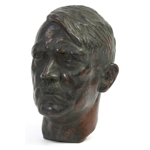 30 - Walther Wolff 1933, large German military and political interest patinated bronze bust of Adolf Hitl... 