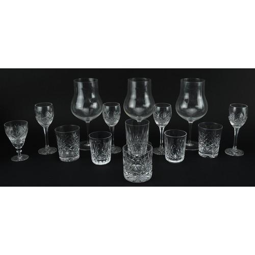 1246 - Crystal and glassware including four Stuart Crystal glasses and a pair of drinking glasses and three... 