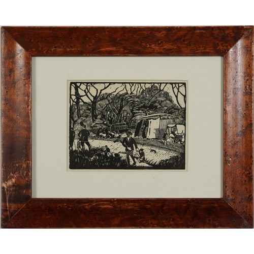 209 - Guy Seymour Warre Malet - Bank Holiday, Wimbledon Common, wood engraving, inscribed verso The London... 