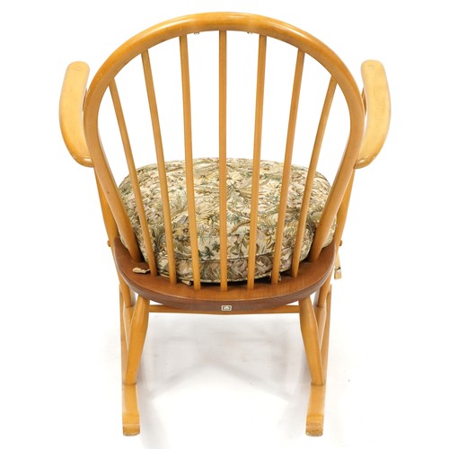 1045 - Ercol Windsor 470 light elm rocking chair, 84cm high