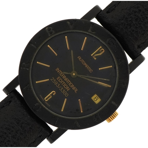 3031 - Bvlgari, gentlemen's Bvlgari International Edition automatic wristwatch with box numbered 2593/3300,... 