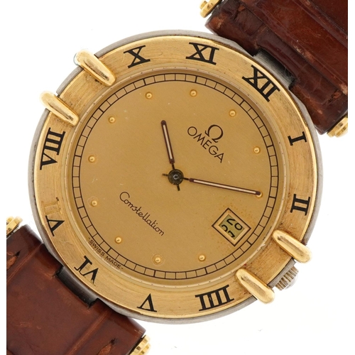 3053 - Omega, gentlemen's Omega Constellation quartz wristwatch with date aperture, the case 32mm in diamet... 
