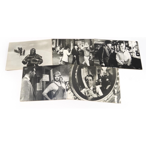 1447 - Five large black and white film stills, mounted on card including The Servant, I'm Alright Jack, Sco... 