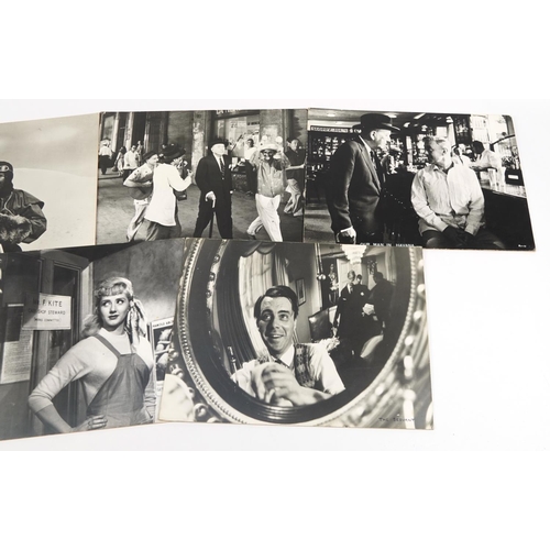 1447 - Five large black and white film stills, mounted on card including The Servant, I'm Alright Jack, Sco... 