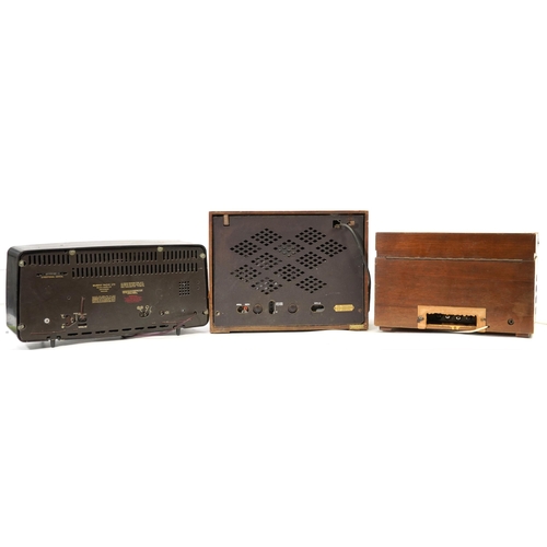 1346 - Two vintage radios and a gramophone comprising Fidelity by Pye, Murphy 674 and GEC 1119