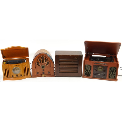 1343 - Three retro radios and a vintage GEC speaker