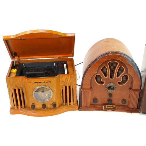 1343 - Three retro radios and a vintage GEC speaker