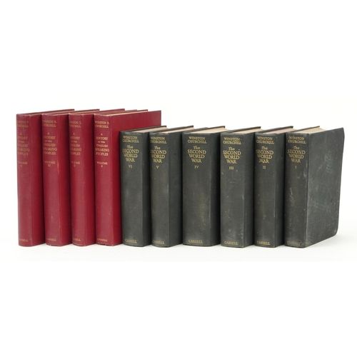 735 - Winston Churchill hardback books comprising The Second World War, volumes 1-6 and A History of the E... 