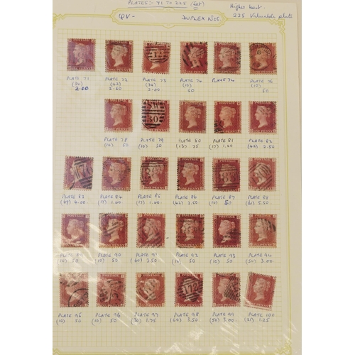 763 - Collection of Victorian Penny Red stamps arranged in a folder