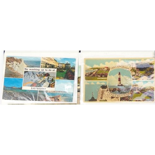 759 - Collection of Eastbourne postcards arranged in two albums including Holywell