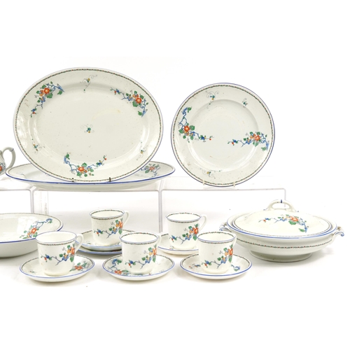 1497 - Art Deco Shelley Idalium dinner and teaware including two lidded tureens, meat plates, sauceboats an... 