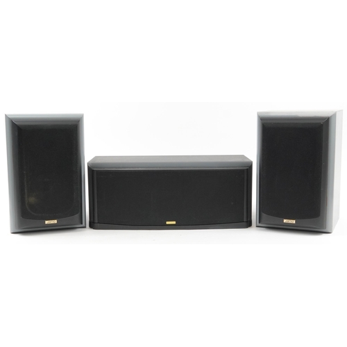 1529 - Pair of Jamo Concert 8 shelf speakers and a Jamo Concert Centre speaker