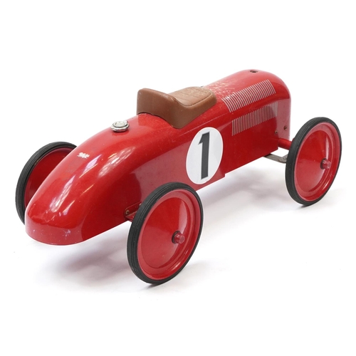 1630 - Vintage metal child's ride-on sports car, 70cm in length