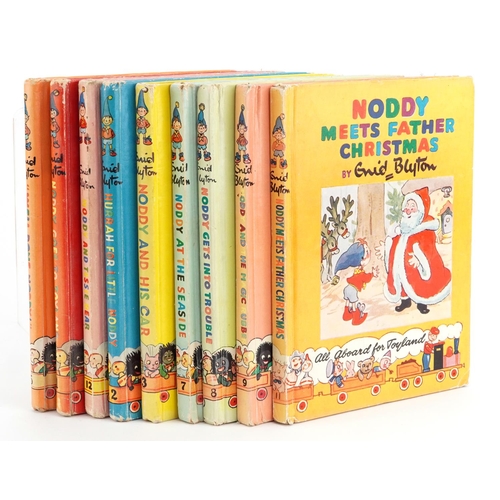 733 - Nine Noddy hardback books by Enid Blyton including Noddy Meets Father Christmas