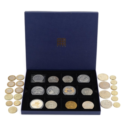 657 - Collection of five pound, two pound and one pound coins, various designs including Elizabeth II Coro... 