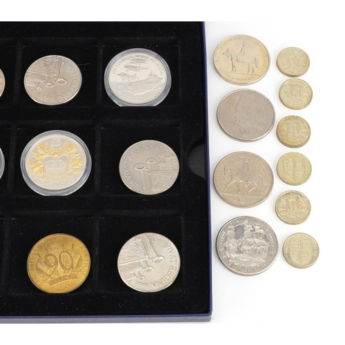 657 - Collection of five pound, two pound and one pound coins, various designs including Elizabeth II Coro... 