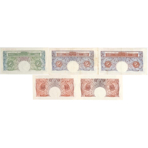 663 - Four Bank of England banknotes including two K O Peppiatt Emergency one pounds and L K O'Brien ten s... 